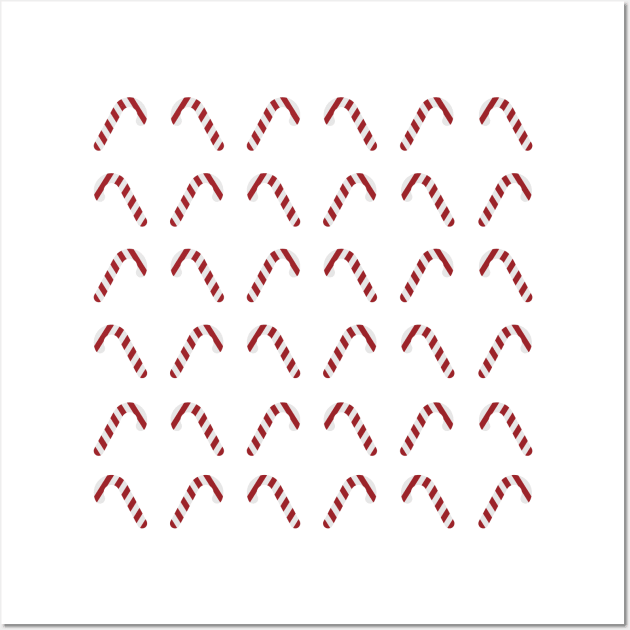 Candy Cane Christmas Pattern Wall Art by Commykaze